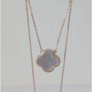 Rachel Zoe Sterling Silver 925 Gold Plated Reversible Necklace Pearl Black